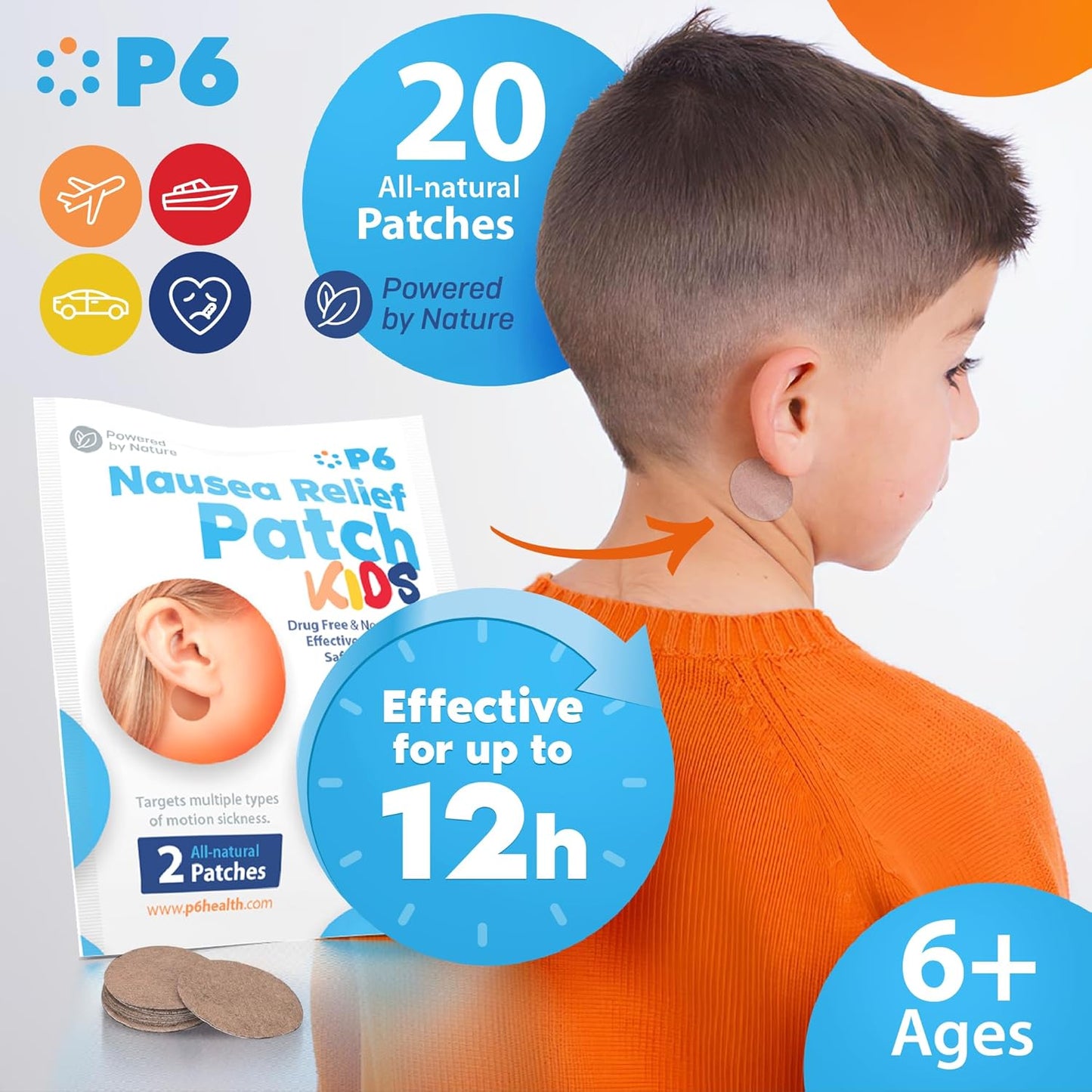 P6 Motion Sickness Patches for Kids