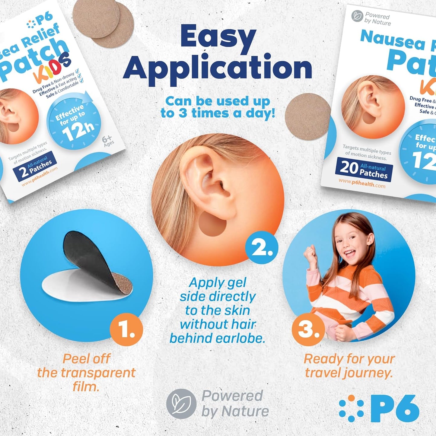 P6 Motion Sickness Patches for Kids